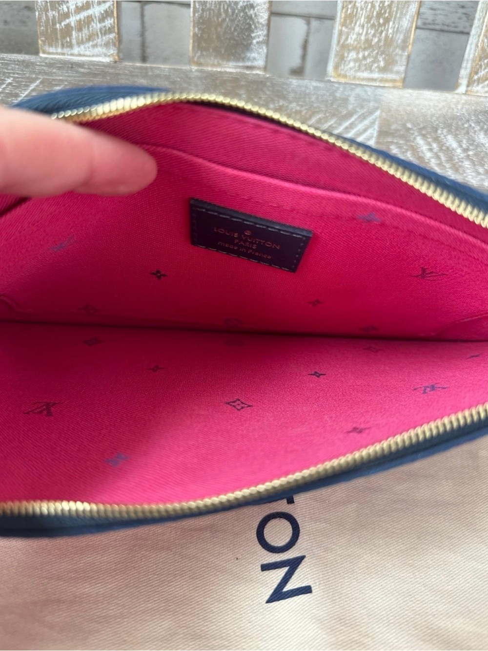 Louis Vuitton Monogram Midnight Fuschia Pouchette Wristlet from Neverfull MM - Picture 9 of 10